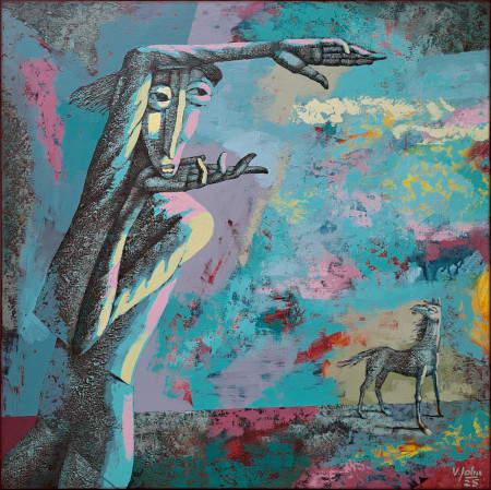 Je čas, akryl, 90x90